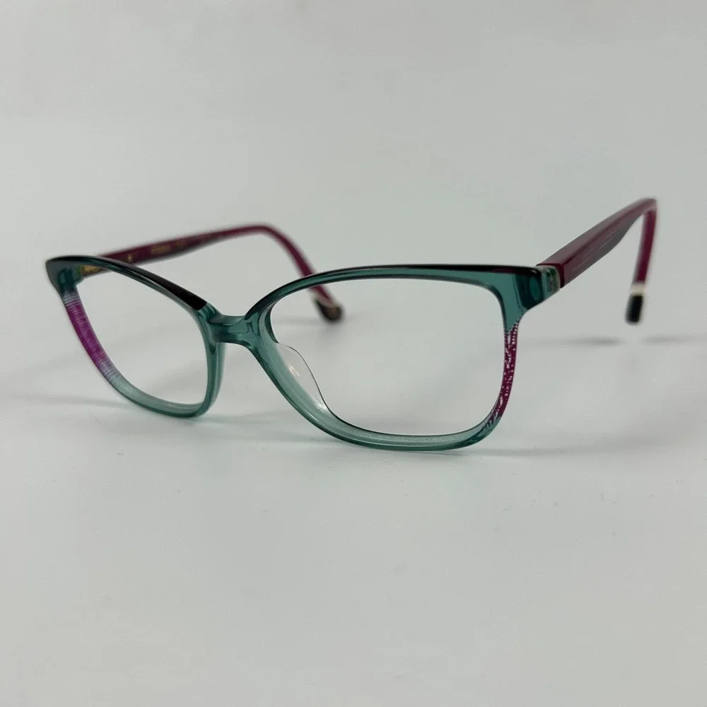 Etnia Barcelona Etosha TQFU Womens Eyeglasses Frame Green & Burgundy 54-15-142mm